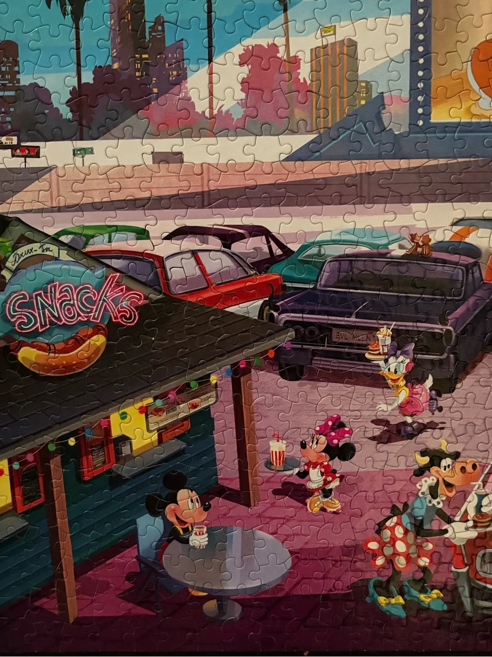 Framed Puzzle Art - Mickey & Friends Drive-In